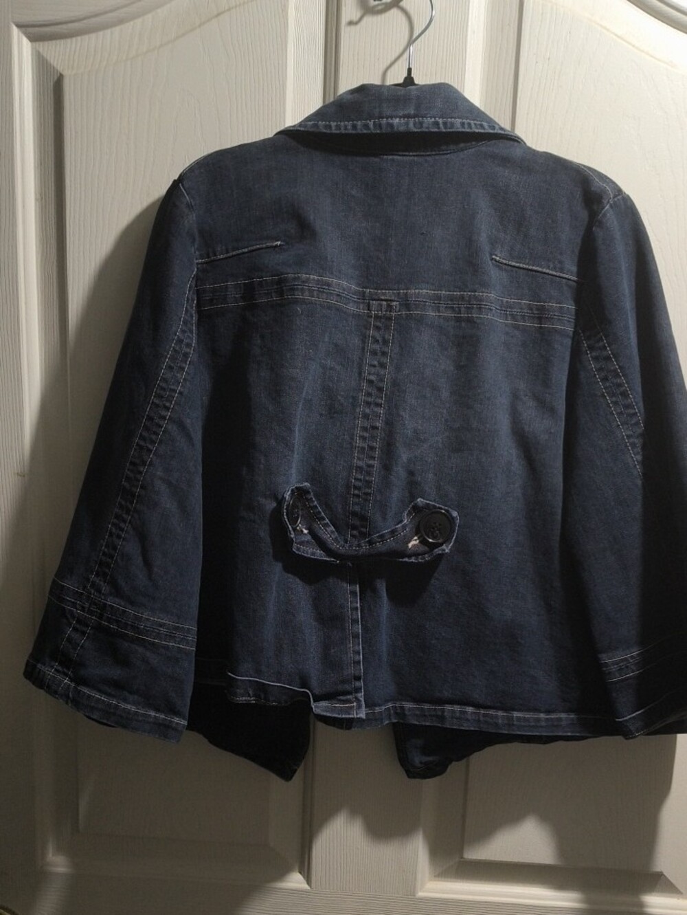 Karen Kane Dark Blue Denim Double-Breasted Jean Jacket - Picture 5 of 5